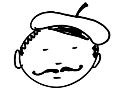 Le French Man face french illustration line drawing man sharpie