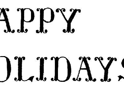 Holiday Type, drawn free-hand