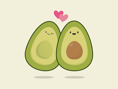 Perfectly fit together avocado fruits green hearth love lover