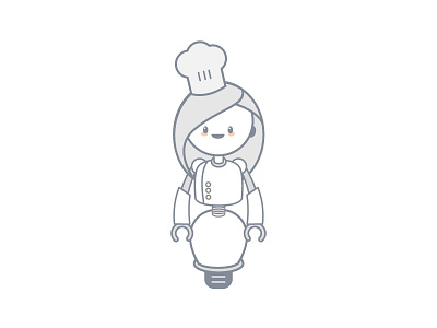 bot.kitchen lady chef chef cooker hat lady robot