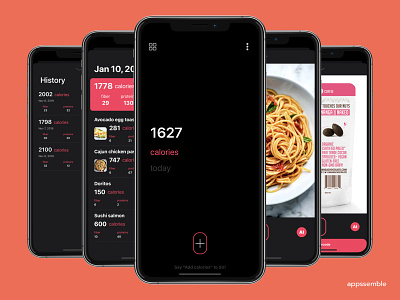 aical - Photo/Barcode/Voice calories counter android app ios minimal mobile design ui ux
