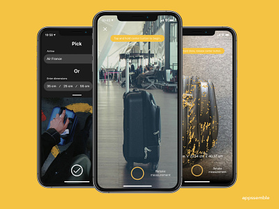 luggage fit - Measure your cabin baggage android app ios minimal mobile design ui ux