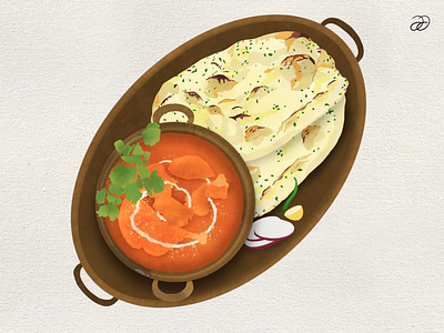 Butter Chicken avec Naan by Anika Aggarwal on Dribbble