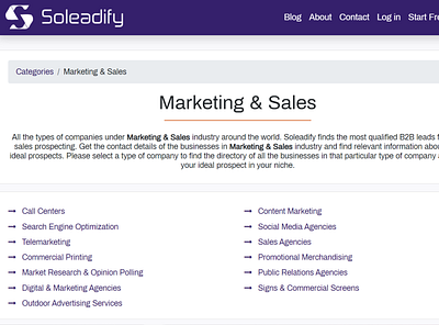 List of marketing and sales company b2b sales digital marketing agency digital marketing company lead generation marketing agency prospecting sales sales prospecting sales tool