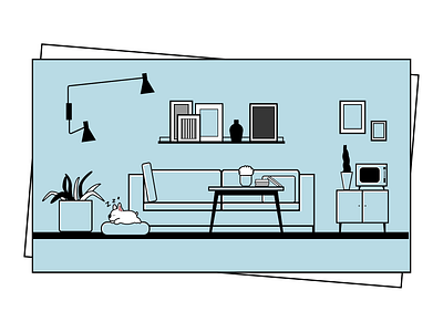 Outline Illustration blue design figma illustration interior minimal monocrome outline vector