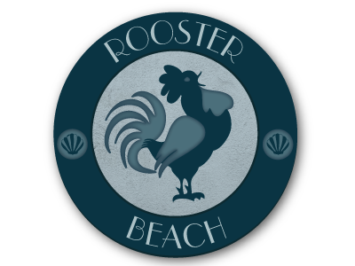 Rooster beach emblem illustrator rooster