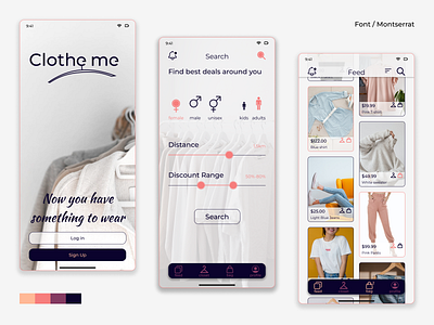 Clothe.me app concept app clothing design graphic design ui