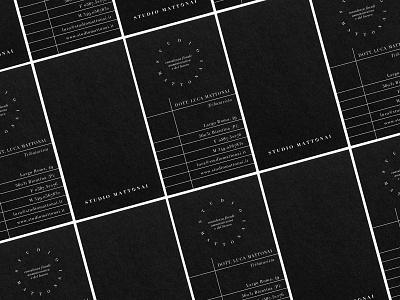 Studio Mattonai black and white brand identity business cards collateral graphic design logo minimal