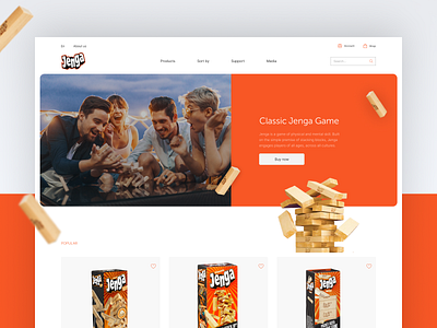 Jenga website redesign concept design figma game jenga play ui ux uxui web webdesign