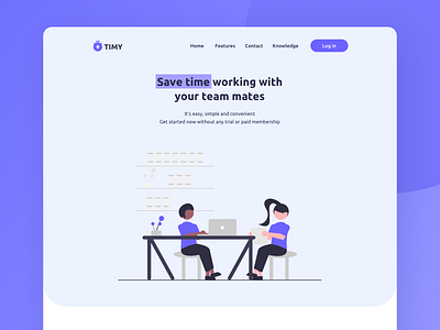 Timy website homepage design