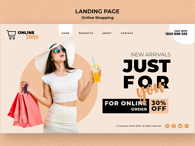Online shopping discounts landing page animation app branding design homepage illustration minimal typography ui vector website