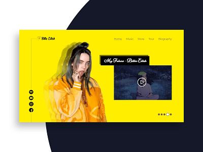 Landing Page UIUX Re-Design | Billie Eilish branding design designer flat interface minimal typography ui ui design uidesign uidesigner uitrends uiux uxdesign uxdesigner web webdesign website website interface