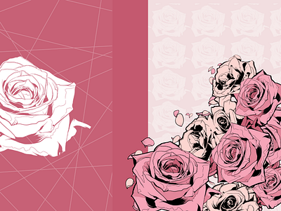 roses affinity designer book cover clip studio paint design illustration kdp cover pink roses