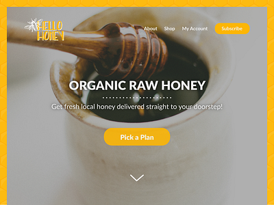 Daily UI Challenge | Day Three | Landing Page (above the fold) 003 challenge dailyui honey landing page screen ui ux website