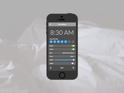 Daily UI Challenge | Day Seven | Settings 007 alarm app challenge dailyui phone screen settings ui ux