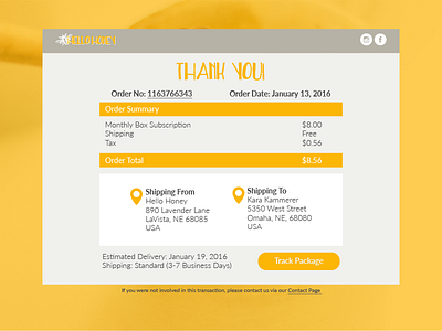 Daily UI Challenge | Day Seventeen | Email Receipt