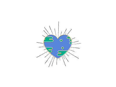 Love Our Earth Enamel Pin charity donation earth enamel pin global warming graphic design heart kickstarter love planet vector