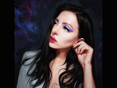 Nicci art digital illustration makeup nicci painting photoshop portrait portrait painting