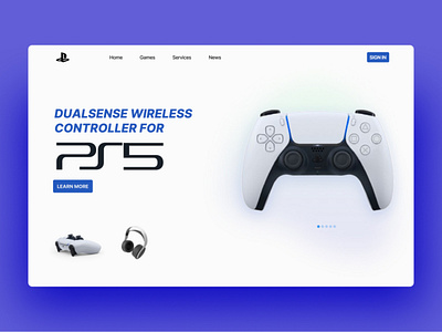 PS5 DUALSENSE WIRELESS CONTROLLER console landing page playstation ps3 ps4 ps5 ui uiuxdesign xbox