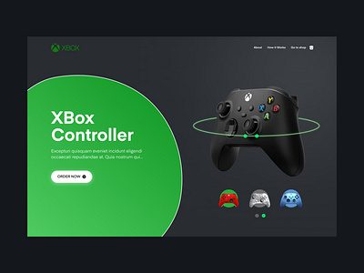 XBox Controller - Landing Page Design console controller design game gaming metaverse ui uiux uiuxdesign uiuxdesigner user interface ux xbox