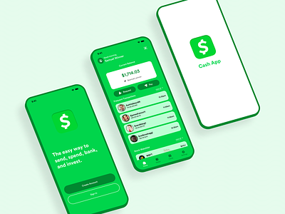 Cash App Concept cashapp home screen landing page login sign in sign up ui uiux uiuxdesign usability user interface