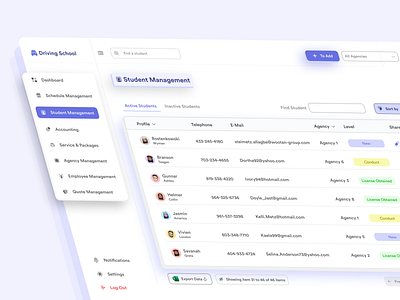 Driving School Dashboard