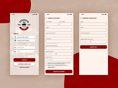 DailyUI #1 Sign Up Page For Butcher Shop Mobile App