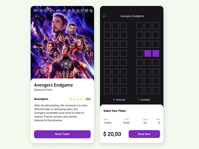Movie Ticket App app interaction design interface movieticket ui uiux user experience ux