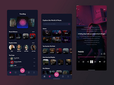 Music App UI android app artists design graphic design ios iphone mobileapp music musicapp musicians songs ui