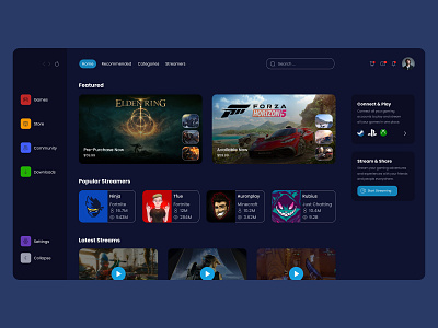 Gaming Website/Desktop App UI