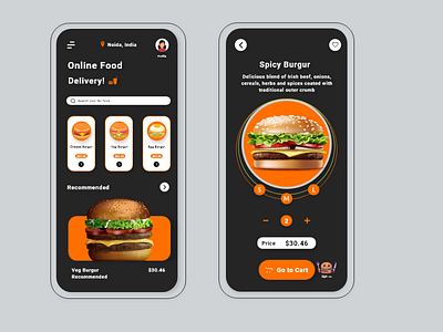 Online food delivery UI design