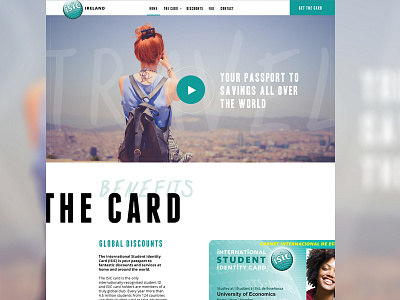 ISIC - International Student Identity Card card ireland isic student ui ui design ux design web web design