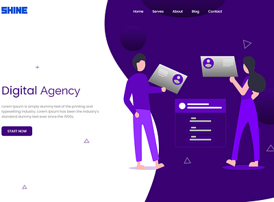 DIGITAL AGENCY design illustration illustrator landing page design logo typography ui ux vector website