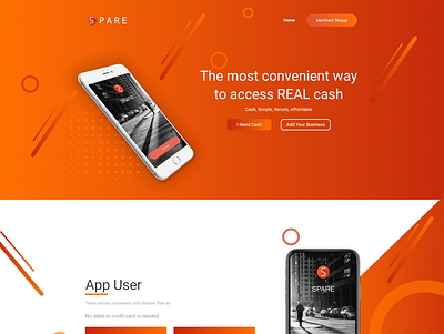 SPARE MOBILE APP app design graphic design illustrator landing page design typography ui ux web website