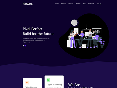 Creative Web Page NEWRO app design graphic graphic design illustration illustrator landing page design ui ux website