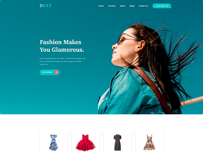 DEXT woman shop creative landing page graphic design landing page design ui ux website