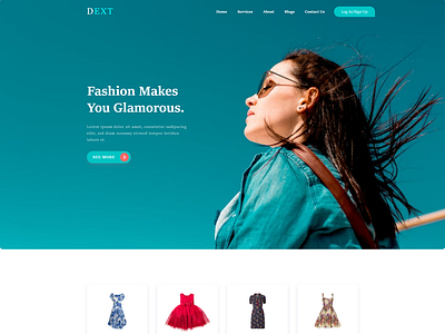 DEXT woman shop creative landing page graphic design landing page design ui ux website