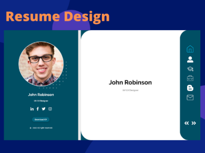 Resume graphic design resume resume cv resume design resume template ui ux website