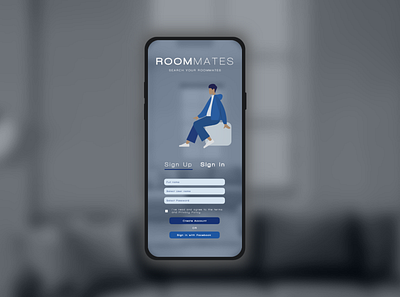 Roommates search App | Sign up Page 001 app brand branding dailyui dailyui 001 design form icon illustration illustrator inspiration logo signin signup signupform simple typography ui ux