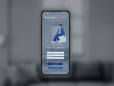 Roommates search App | Sign up Page