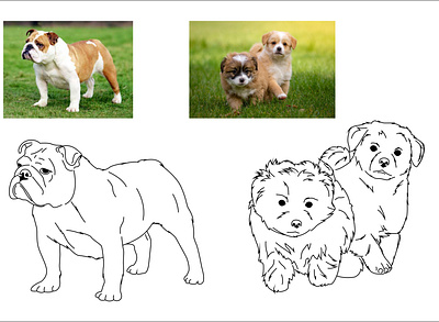 Pets Line Art animals art comic cute design dog graphic design illustration line lineart pets simple vector
