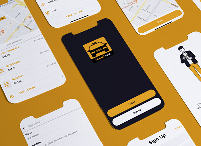 Taxi Booking App UI app app design cab booking login ride sharing taxi app ui ui kit user interface