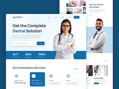 Dental Clinic Landing Page branding design landing page login logo ui webdesign website
