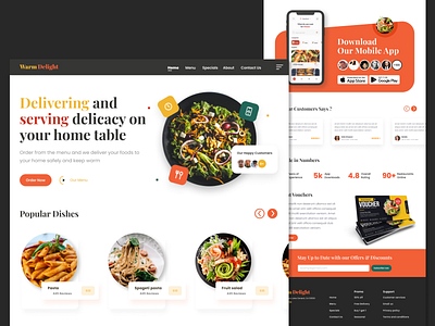 Food Delivery Website & App Landing Page