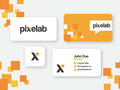 Pixel Lab Logo, Icon, Business Card branding business card business card design businesscard creative logo logo design minmal modern