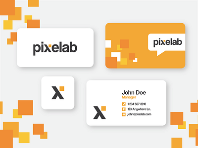 Pixel Lab Logo, Icon, Business Card