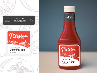 Ketchup Bottle Label Mockup condiment ketchup label packaging