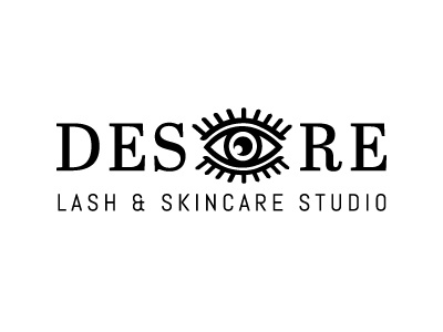 DESEYERE Lash & Skincare Studio brand branding extensions eyelashes illustrator lashes logo rebus salon studio vector