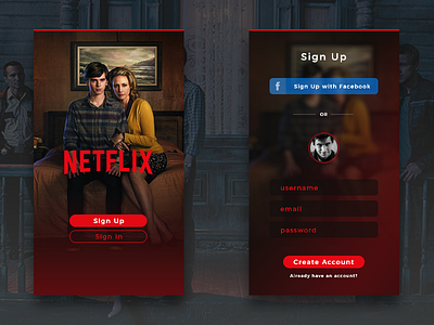 #DailyUi: #001 Sign Up 011 batesmotel dailyui netflix signup uidesign