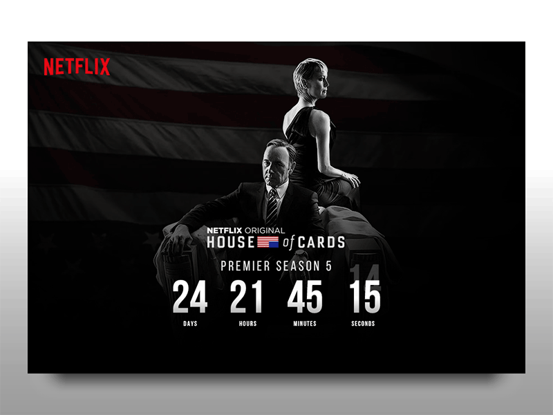 #DailyUi: #014 Countdown Timer 014 cailrunderwood countdowntimer dailyui frankunderwood houseofcards netflix premier season5 uidesign